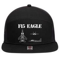 F15 Eagle Airplane Pilot 7 Panel Mesh Trucker Snapback Hat