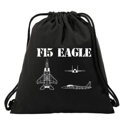 F15 Eagle Airplane Pilot Drawstring Bag