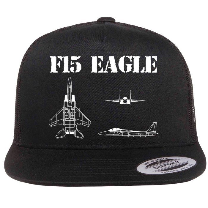 F15 Eagle Airplane Pilot Flat Bill Trucker Hat
