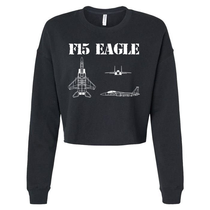 F15 Eagle Airplane Pilot Cropped Pullover Crew