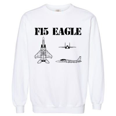 F15 Eagle Airplane Pilot Garment-Dyed Sweatshirt