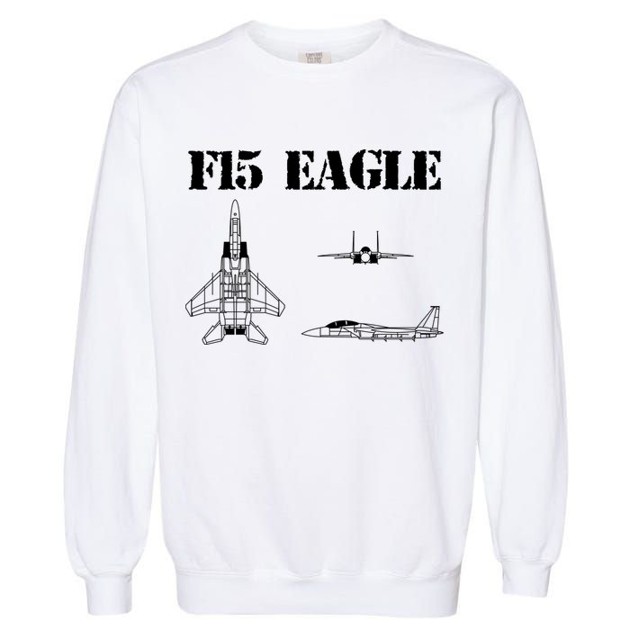 F15 Eagle Airplane Pilot Garment-Dyed Sweatshirt