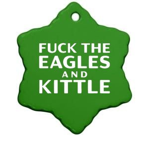 Fuck Eagles And Kittle Ceramic Star Ornament