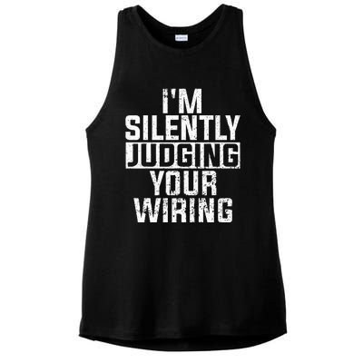 Funny Electrician Art For Wo Professional Electrician Ladies PosiCharge Tri-Blend Wicking Tank