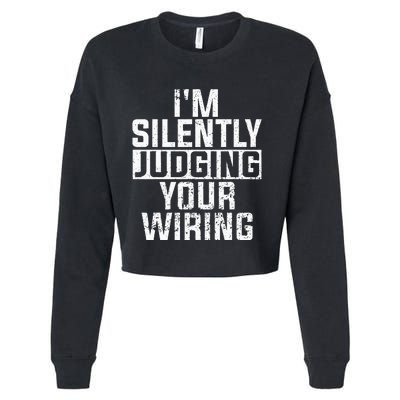 Funny Electrician Art For Wo Professional Electrician Cropped Pullover Crew