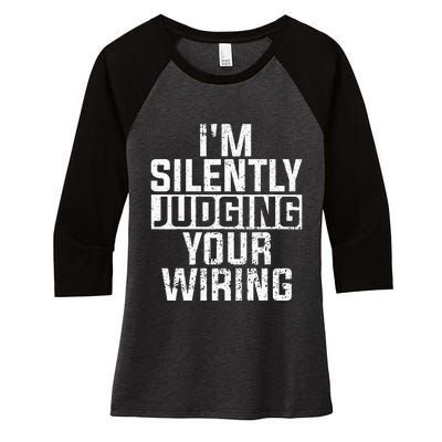 Funny Electrician Art For Wo Professional Electrician Women's Tri-Blend 3/4-Sleeve Raglan Shirt