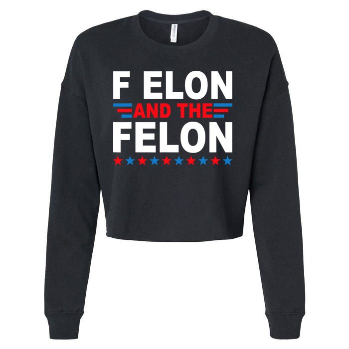 F Elon And The Felon Cropped Pullover Crew