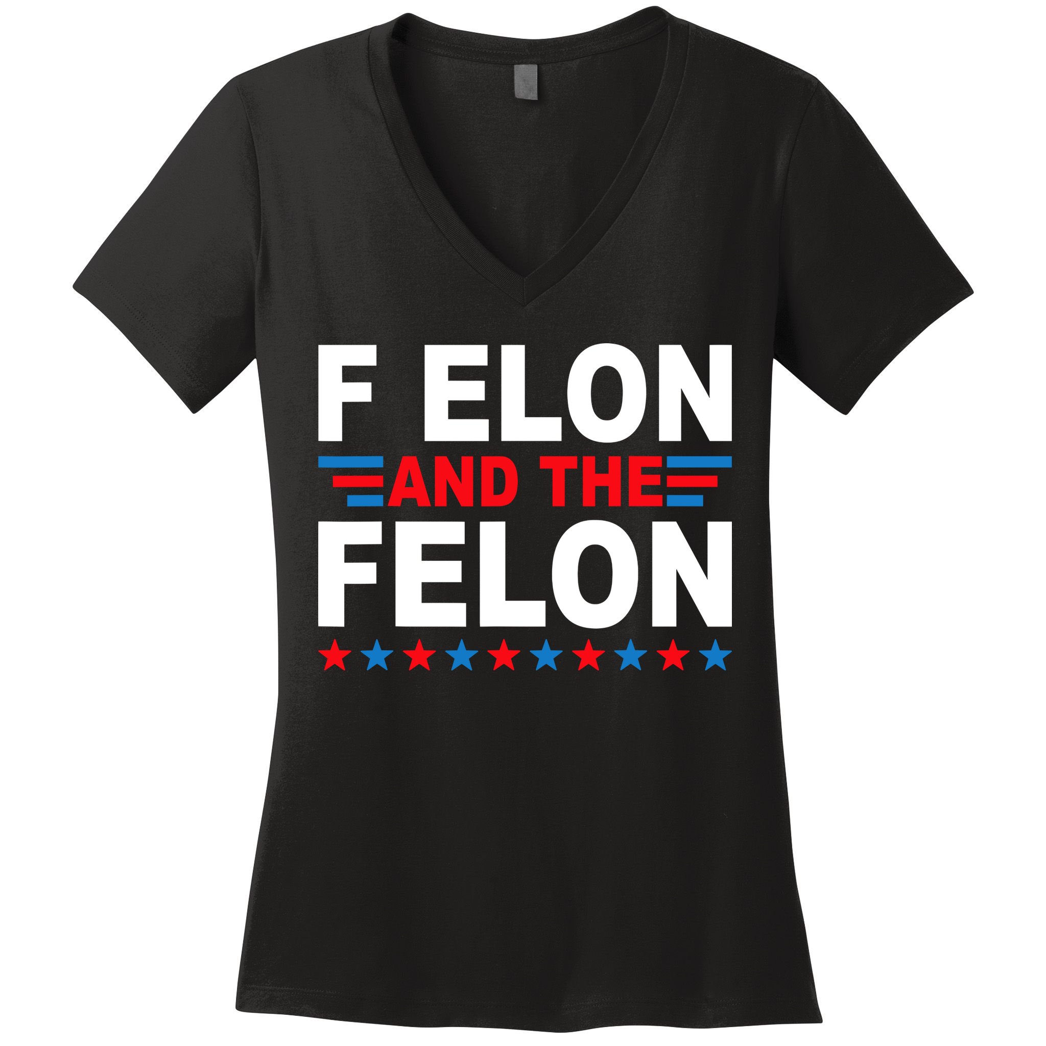 F Elon And The Felon Women's V-Neck T-Shirt