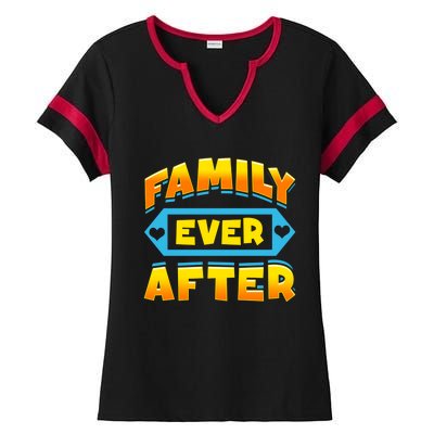 Family Ever After Happy Adoption Awareness Month Cute Gift Ladies Halftime Notch Neck Tee