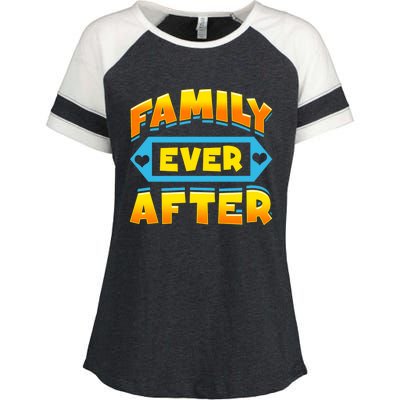 Family Ever After Happy Adoption Awareness Month Cute Gift Enza Ladies Jersey Colorblock Tee