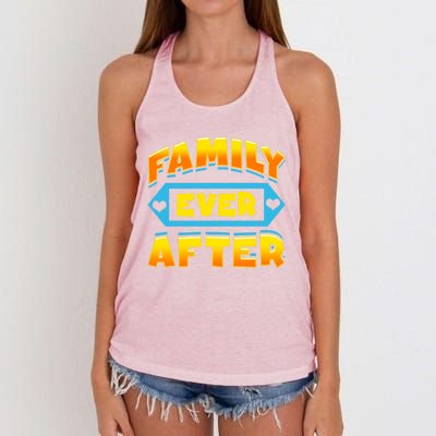 Family Ever After Happy Adoption Awareness Month Cute Gift Women's Knotted Racerback Tank