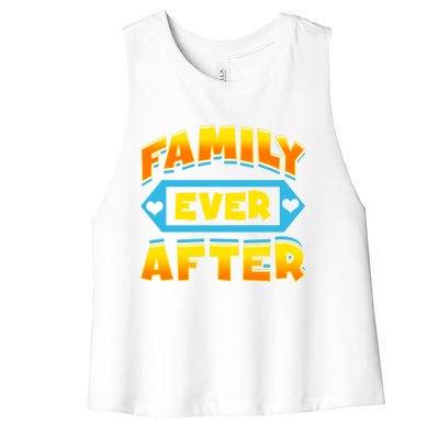 Family Ever After Happy Adoption Awareness Month Cute Gift Women's Racerback Cropped Tank