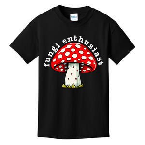 Fungi Enthusiast Aesthetic Mushroom Friendly Cute Adorable Kids T-Shirt