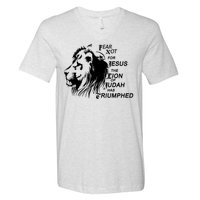 Fear Not For Jesus The Lion Of Judah Has Triumphed V-Neck T-Shirt