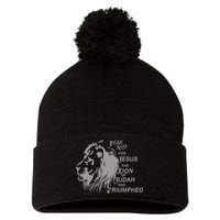 Fear Not For Jesus The Lion Of Judah Has Triumphed Pom Pom 12in Knit Beanie