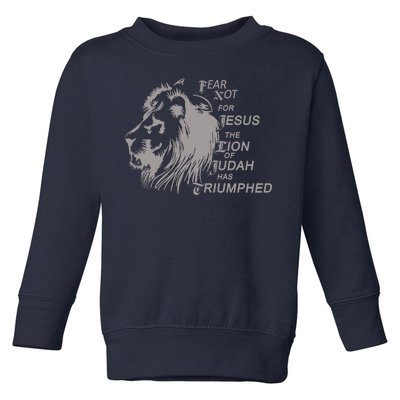 Fear Not For Jesus The Lion Of Judah Has Triumphed Toddler Sweatshirt