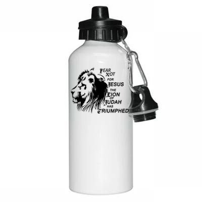 Fear Not For Jesus The Lion Of Judah Has Triumphed Aluminum Water Bottle