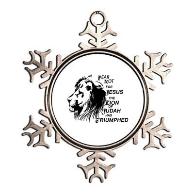 Fear Not For Jesus The Lion Of Judah Has Triumphed Metallic Star Ornament