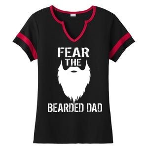 Fear The Bearded Dad Ladies Halftime Notch Neck Tee