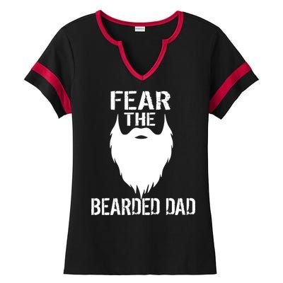 Fear The Bearded Dad Ladies Halftime Notch Neck Tee