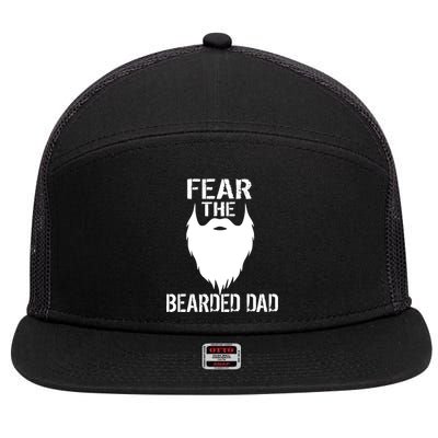 Fear The Bearded Dad 7 Panel Mesh Trucker Snapback Hat