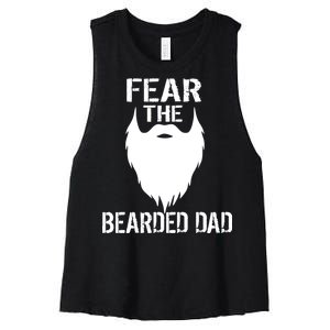 Fear The Bearded Dad Women's Racerback Cropped Tank