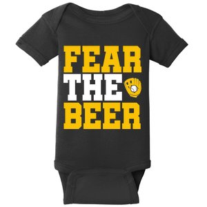 Fear The Beer Milwaukee Baseball Baby Bodysuit