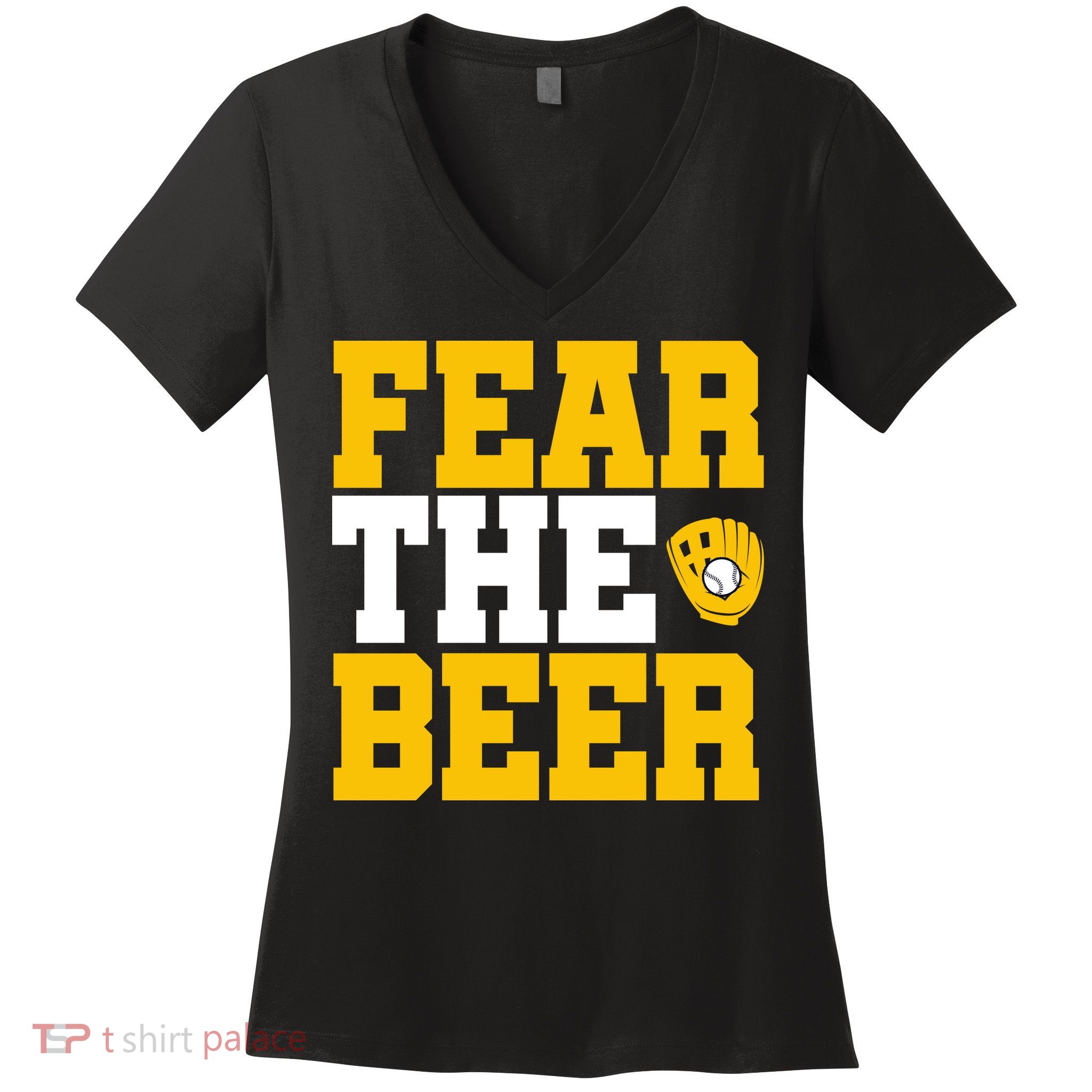 Fear The Beer Milwaukee Baseball Women's V-Neck T-Shirt