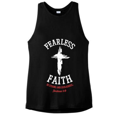 Fearless Faith Be Strong And Courageous Ladies PosiCharge Tri-Blend Wicking Tank
