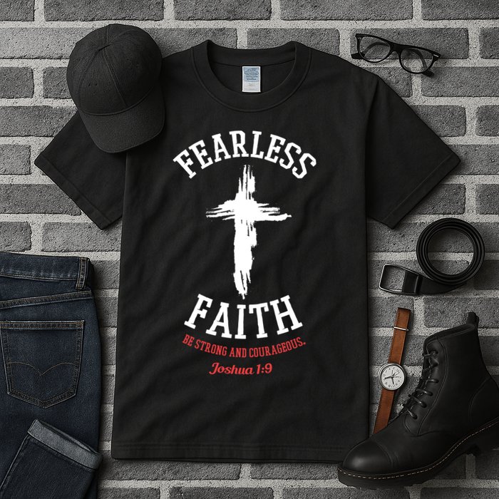 Fearless Faith Be Strong And Courageous Tall T-Shirt