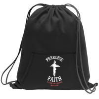 Fearless Faith Be Strong And Courageous Sweatshirt Cinch Pack Bag