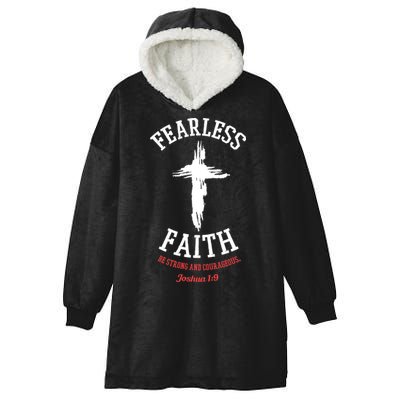 Fearless Faith Be Strong And Courageous Hooded Wearable Blanket