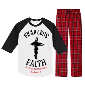 Fearless Faith Be Strong And Courageous Raglan Sleeve Pajama Set