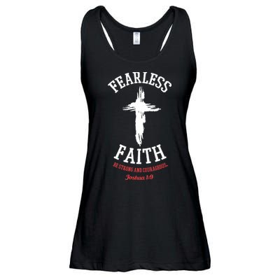 Fearless Faith Be Strong And Courageous Ladies Essential Flowy Tank