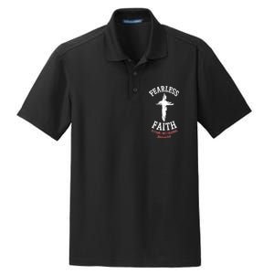 Fearless Faith Be Strong And Courageous Dry Zone Grid Polo