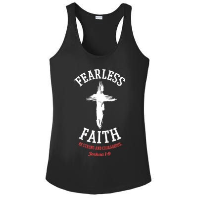 Fearless Faith Be Strong And Courageous Ladies PosiCharge Competitor Racerback Tank