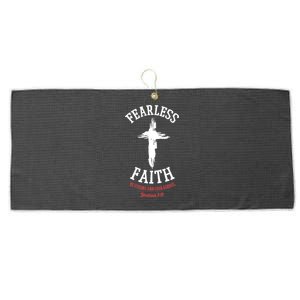 Fearless Faith Be Strong And Courageous Large Microfiber Waffle Golf Towel