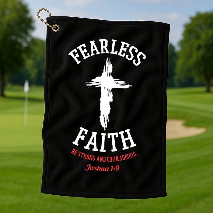 Fearless Faith Be Strong And Courageous Golf Towel
