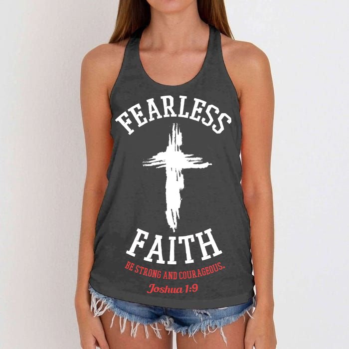 Fearless Faith Be Strong And Courageous Women's Knotted Racerback Tank