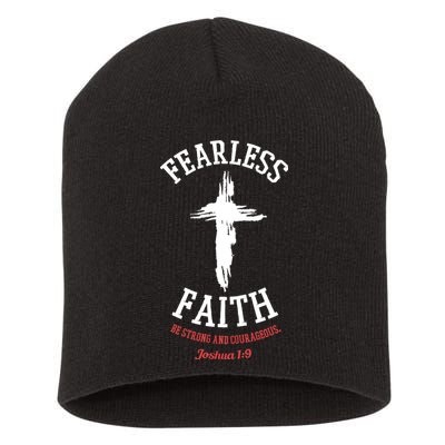 Fearless Faith Be Strong And Courageous Short Acrylic Beanie