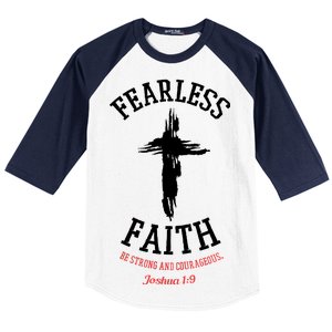 Fearless Faith Be Strong And Courageous Baseball Sleeve Shirt