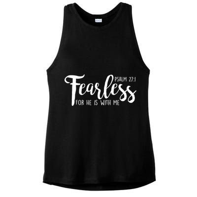Fearless For He With Me Psalm 27:1 Ladies PosiCharge Tri-Blend Wicking Tank