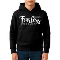 Fearless For He With Me Psalm 27:1 Kids Hoodie