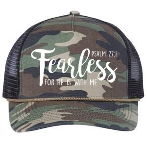 Fearless For He With Me Psalm 27:1 Retro Rope Trucker Hat Cap