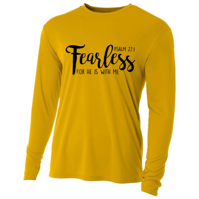 Fearless For He With Me Psalm 27:1 Cooling Performance Long Sleeve Crew