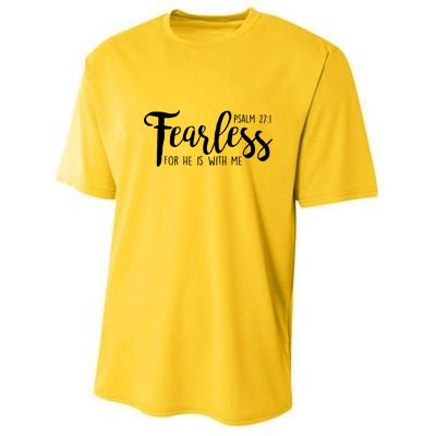 Fearless For He With Me Psalm 27:1 Youth Performance Sprint T-Shirt