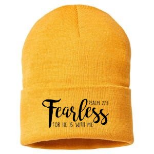 Fearless For He With Me Psalm 27:1 Sustainable Knit Beanie