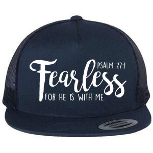 Fearless For He With Me Psalm 27:1 Flat Bill Trucker Hat