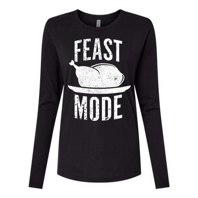 Feast Mode Womens Cotton Relaxed Long Sleeve T-Shirt