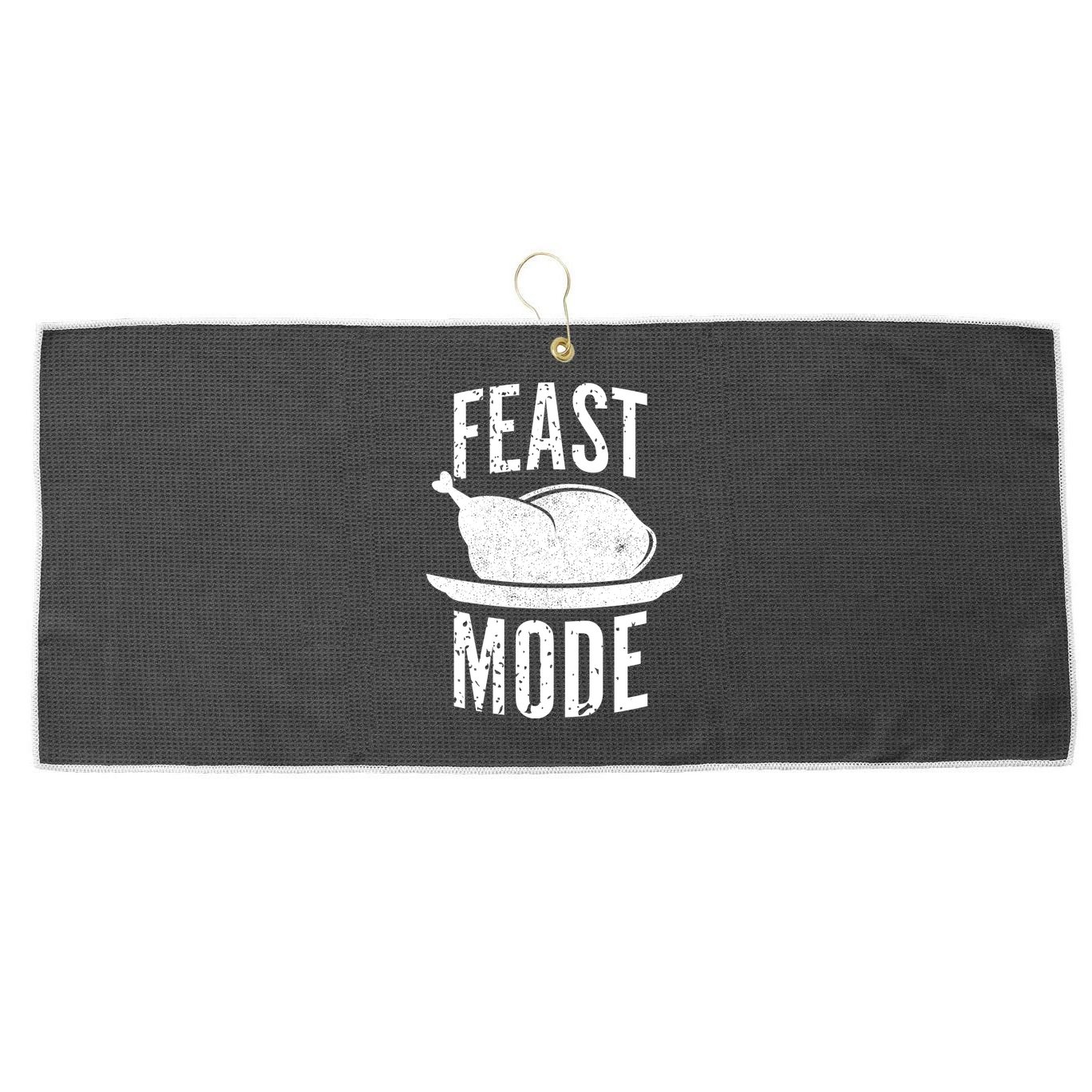 Feast Mode Large Microfiber Waffle Golf Towel